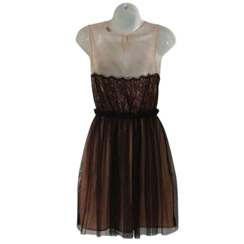 Sleeveless Fit & Flare Party Dress Black Lace Charming Charlie Sz S - Picture 2 of 8